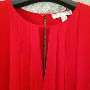 Michael Kors Bold Red Dress with Swing Skirt